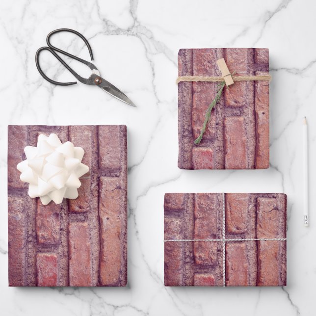 Feuille De Papier Cadeau Motif mur en brique (Recto)