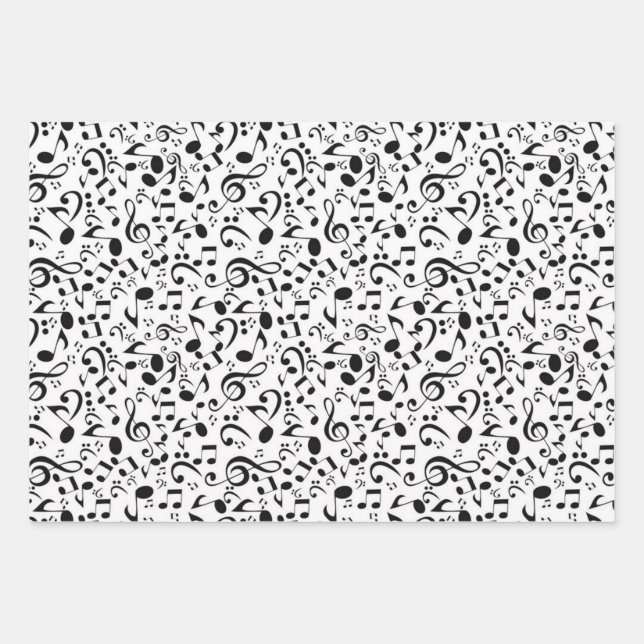 Feuille De Papier Cadeau Motif musical (Devant)