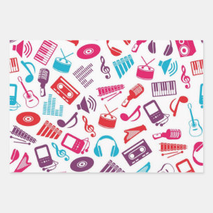 Feuille De Papier Cadeau Motif musical