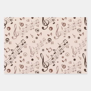 Feuille De Papier Cadeau Motif musical