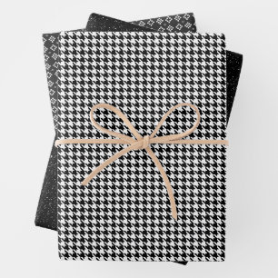 Feuille De Papier Cadeau Motif noir et blanc classique