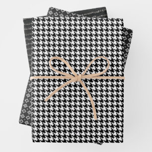 Feuille De Papier Cadeau Motif noir et blanc classique
