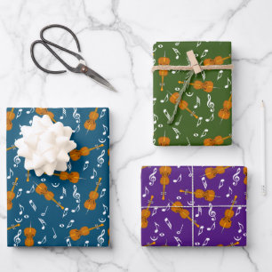 Feuille De Papier Cadeau Motif note musique cello