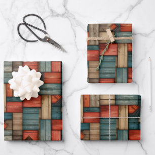Feuille De Papier Cadeau Motif occidental rétro de carreaux cool