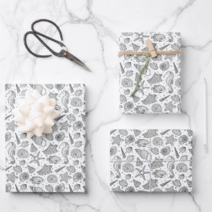 Feuille De Papier Cadeau Motif Océan Habitants