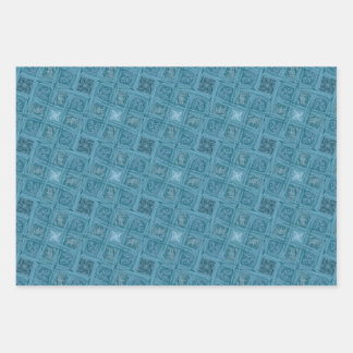 Feuille De Papier Cadeau Motif océanique géométrique sans couture