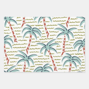 Feuille De Papier Cadeau Motif palmier