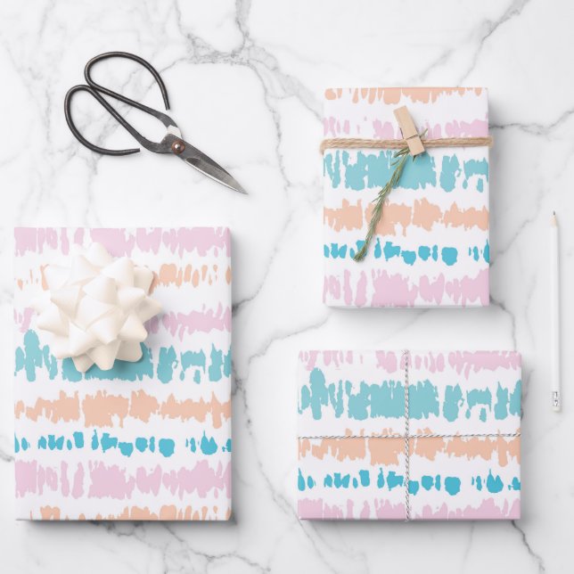 Feuille De Papier Cadeau Motif Pastel Batik (Recto)