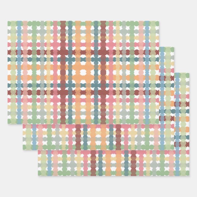 Feuille De Papier Cadeau Motif pastel pointillé (Lot)