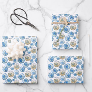 Feuille De Papier Cadeau Motif Pastel Seashell