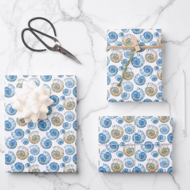 Feuille De Papier Cadeau Motif Pastel Seashell (Recto)