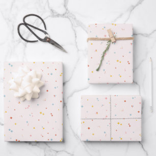 Feuille De Papier Cadeau Motif Pastel Star