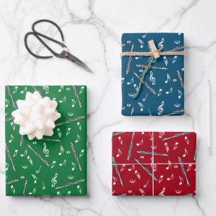 Feuille De Papier Cadeau Motif Piccolo Music Note