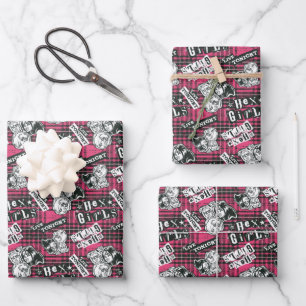 Feuille De Papier Cadeau Motif Plaid Des Filles Hex