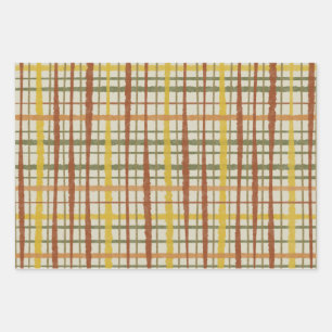 Feuille De Papier Cadeau Motif Plaid Peint Retro Cottagecore