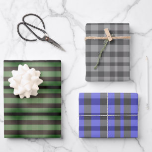 Feuille De Papier Cadeau Motif Plaid Rustique