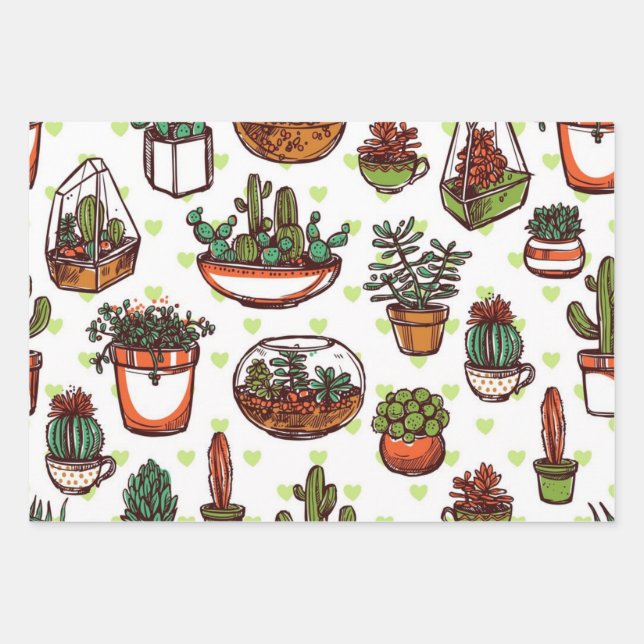 Feuille De Papier Cadeau motif plante (Devant)