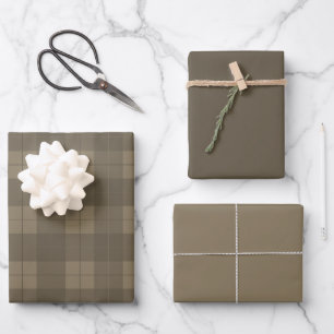 Feuille De Papier Cadeau Motif plaqué kaki avec nuances correspondantes