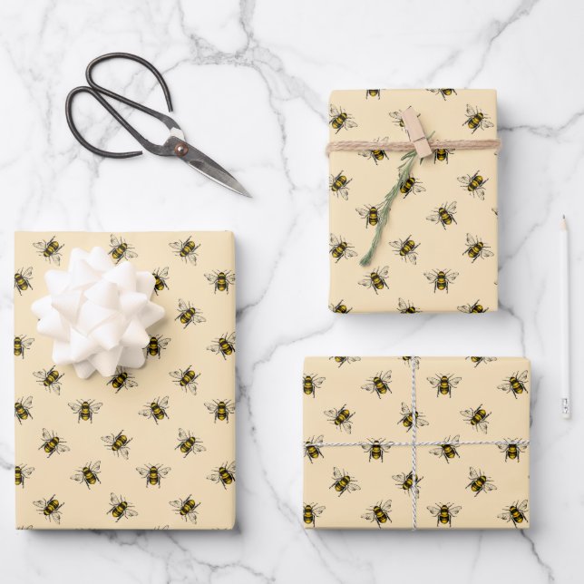 Feuille De Papier Cadeau Motif Queen Bee (Recto)
