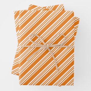 Feuille De Papier Cadeau Motif rayé de la saison d'automne