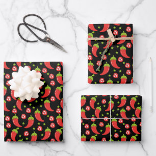 Feuille De Papier Cadeau Motif Red Chili Peppers