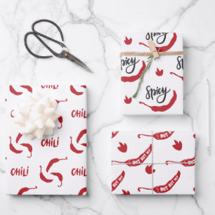 Feuille De Papier Cadeau Motif Red Chili Peppers