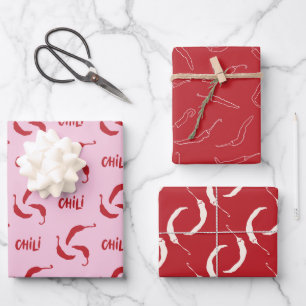 Feuille De Papier Cadeau Motif Red Chili Peppers