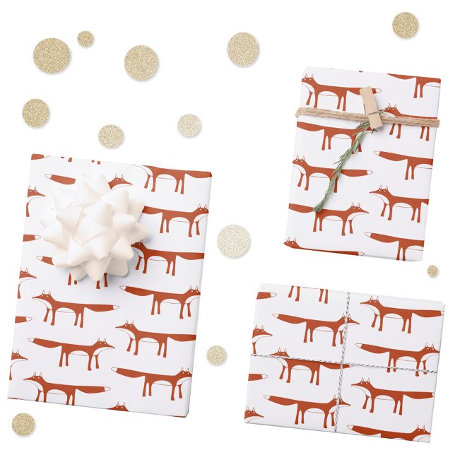 Feuille De Papier Cadeau Motif Red Fox (Red fox animal pattern gift wrapping paper )