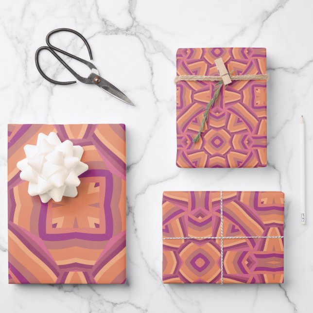 Feuille De Papier Cadeau motif rose (Recto)