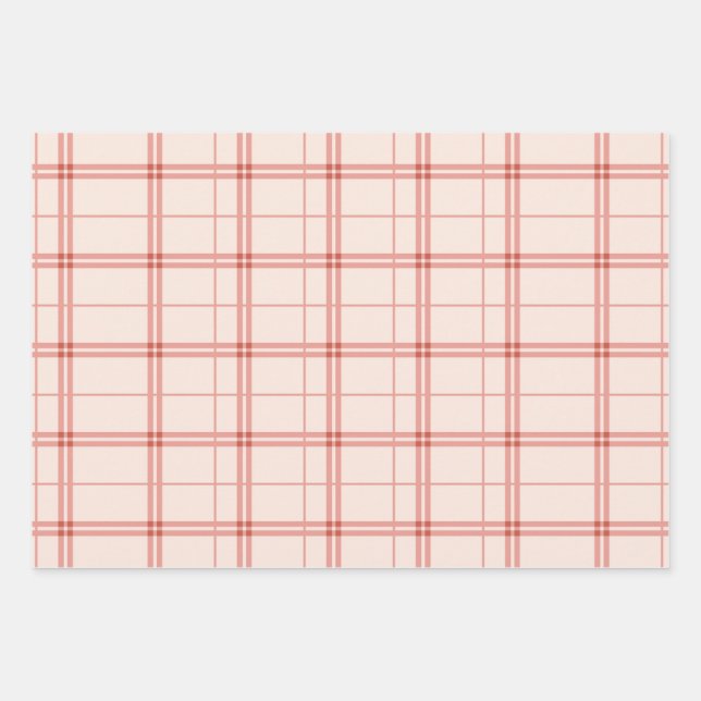 Feuille De Papier Cadeau Motif rouge clair coche d'impression Tartan (Devant)