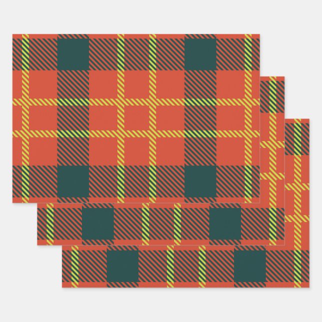 Feuille De Papier Cadeau Motif rouge cool (Lot)