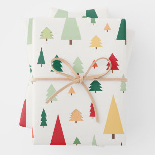 Feuille De Papier Cadeau motif scandinave des arbres de Noël Abstraits