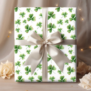 Feuille De Papier Cadeau Motif Shamrock aquarelle