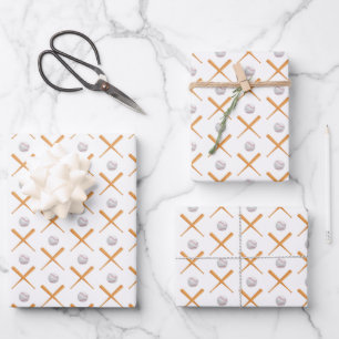 Feuille De Papier Cadeau Motif sportif de baseball Batup