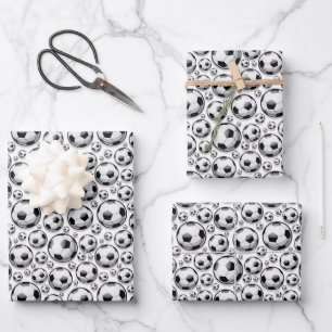 Feuille De Papier Cadeau motif sportif de football mignon
