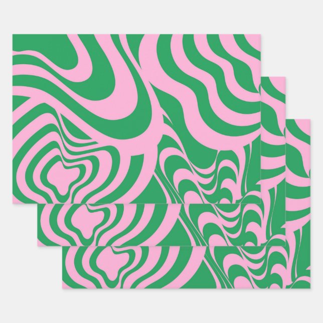 Feuille De Papier Cadeau Motif Super Y2K rétro-tordu coloré (Lot)
