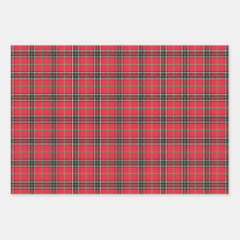 Feuille De Papier Cadeau Motif Tartan rouge moderne