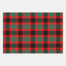 Feuille De Papier Cadeau Motif Tartan vert rouge moderne