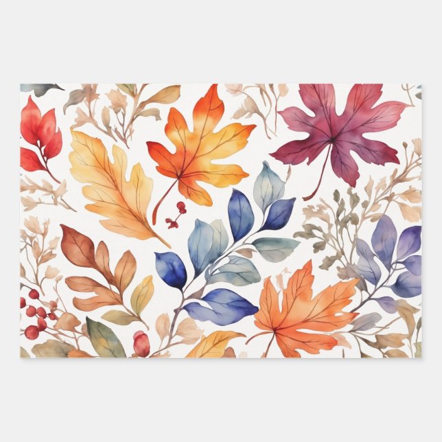 Feuille De Papier Cadeau Motif transparent à l'automne (Devant 3)