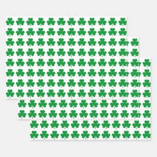 Feuille De Papier Cadeau Motif Trèfle