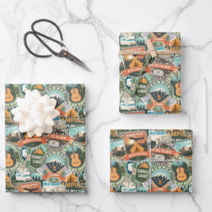 Feuille De Papier Cadeau Motif Vintage voyage Explorer