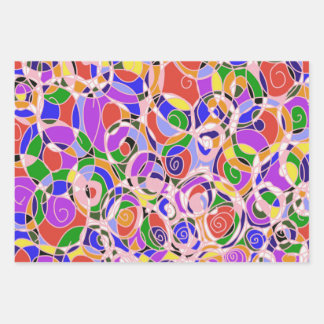 Feuille De Papier Cadeau Motifs abstraits de couleur pastel
