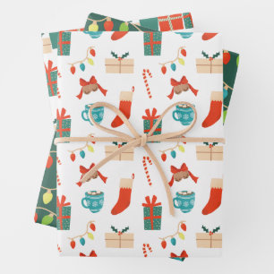 Feuille De Papier Cadeau Motifs de Noël