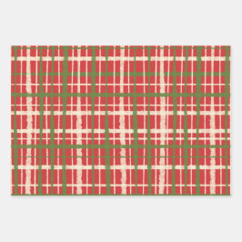 Feuille De Papier Cadeau Motifs de Noël Peint Retro