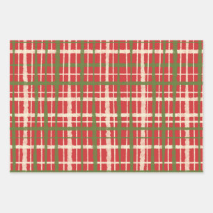 Feuille De Papier Cadeau Motifs de Noël Peint Retro