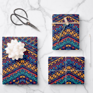 Feuille De Papier Cadeau Motifs ethniques