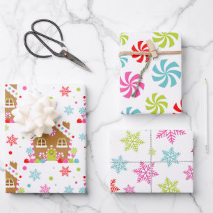 Feuille De Papier Cadeau Motifs fantaisistes de Noël