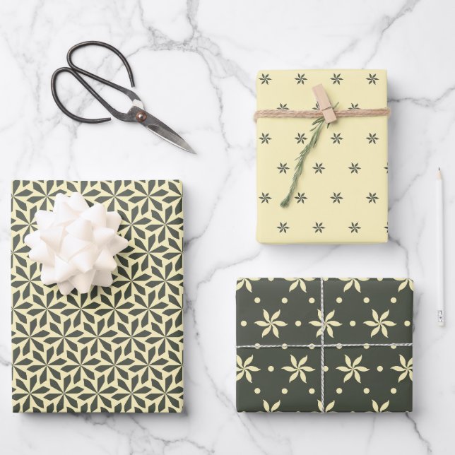 Feuille De Papier Cadeau motifs géométriques pastel (Recto)