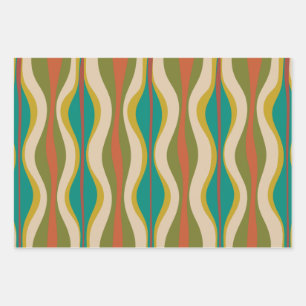 Feuille De Papier Cadeau Motifs rétro de Mod Groove