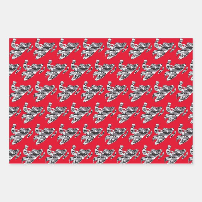 Feuille De Papier Cadeau Motoneige Camouflage (Devant)